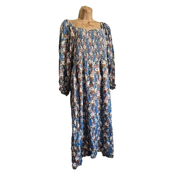 Floral Long Sleeve Midi Dress Women's Size XXL - Picture 3 of 13